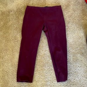 Maroon ponte ankle pants